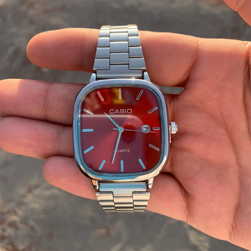 Casio Gri Vintage Saat Cherry Red
