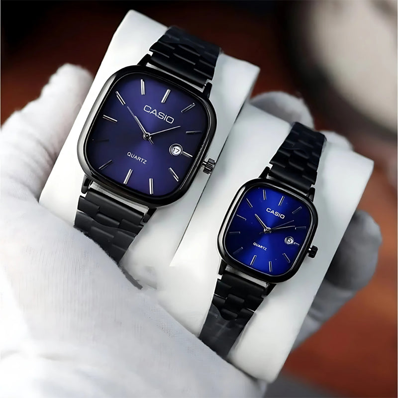 Casio Siyah Vintage Saat Seti Diamond