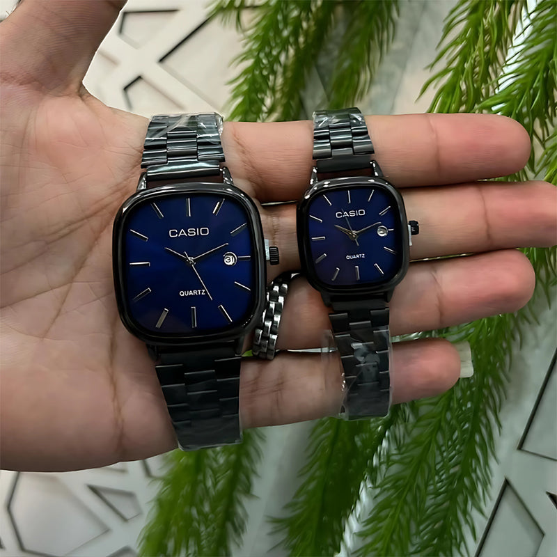 Casio Siyah Vintage Saat Seti Diamond