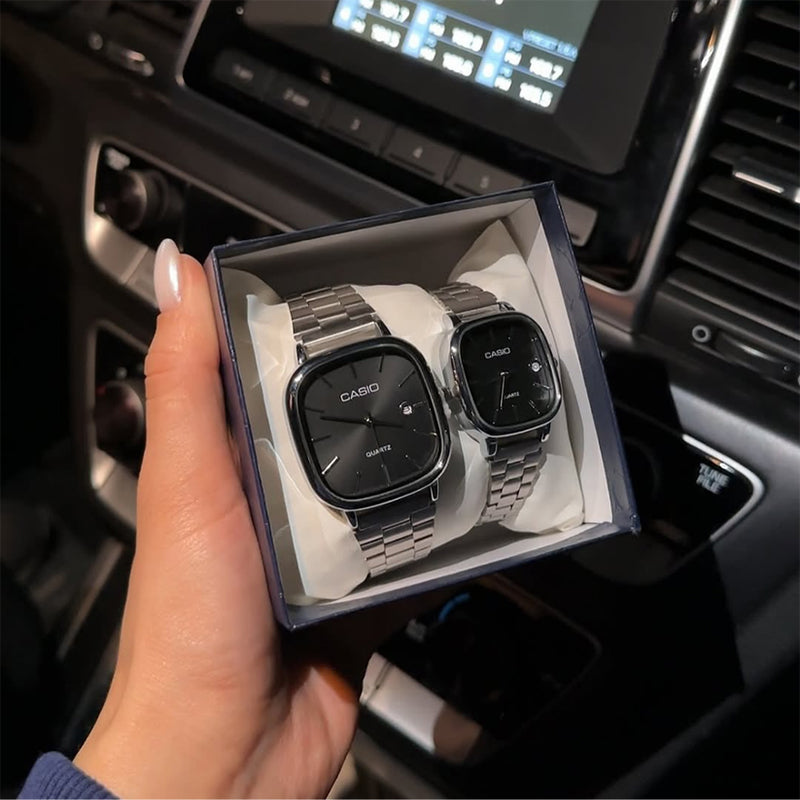 Casio Gri Vintage Saat Seti Obsidian