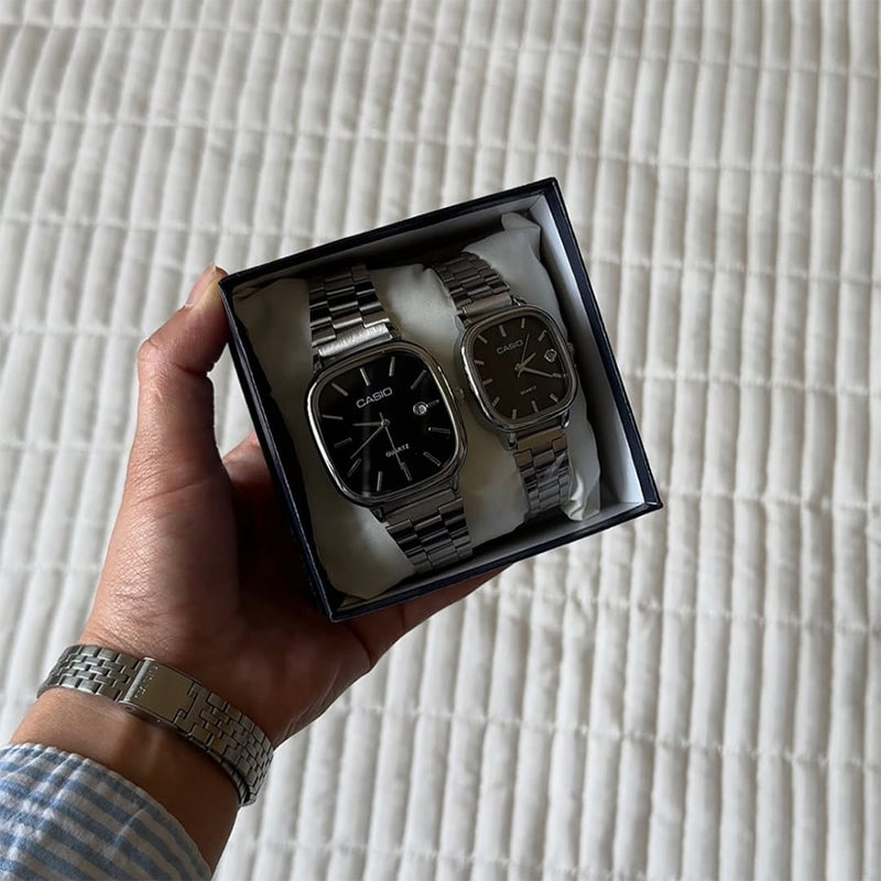 Casio Gri Vintage Saat Seti Obsidian