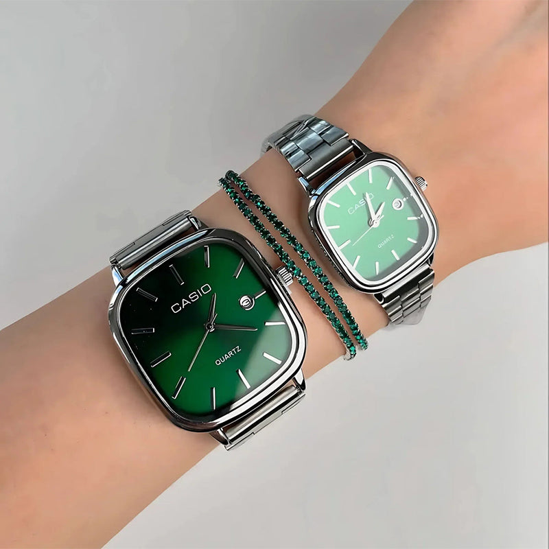 Casio Gri Vintage Saat Seti Diamond