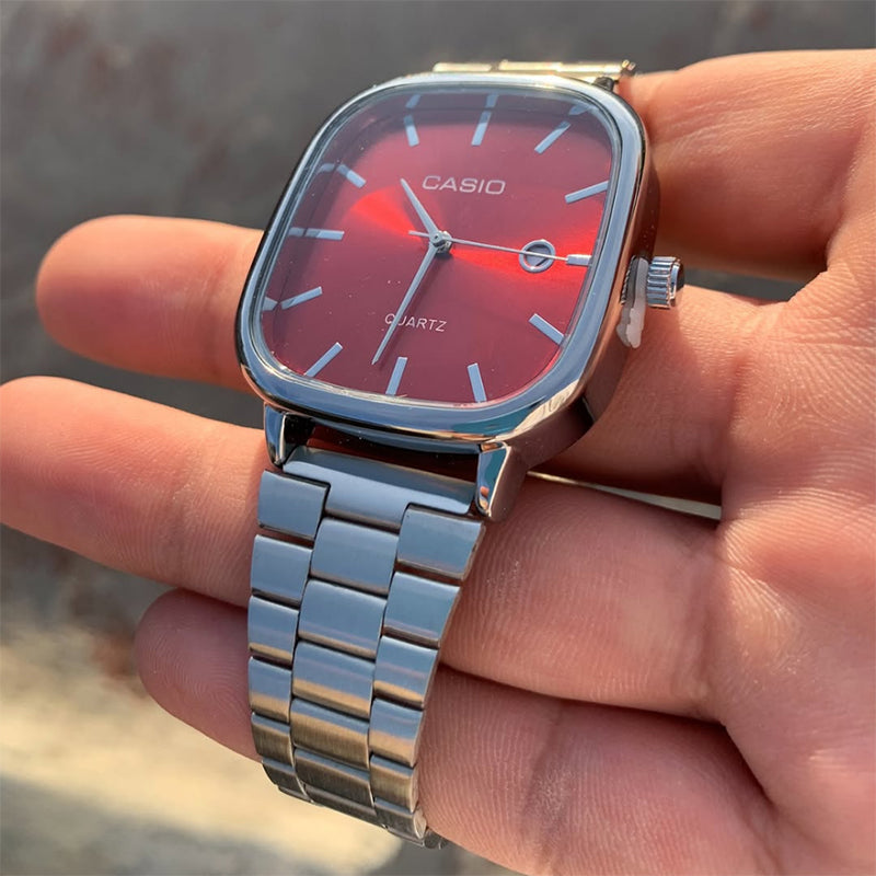 Casio Gri Vintage Saat Cherry Red