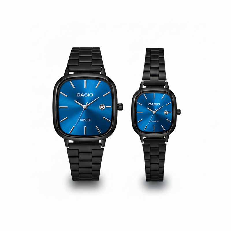 Casio Siyah Vintage Saat Seti Diamond