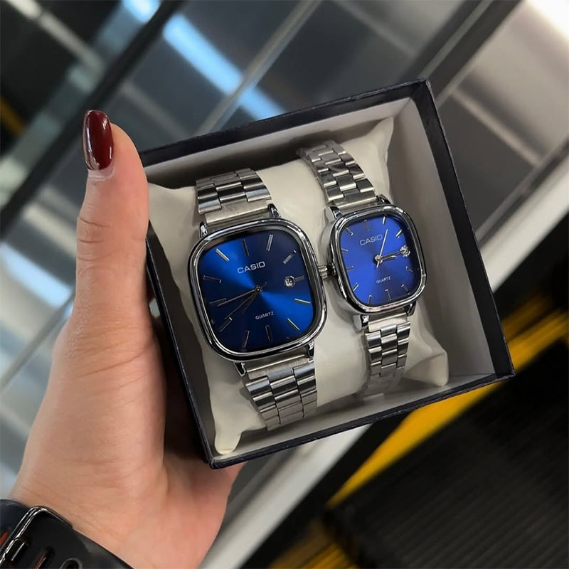 Casio Gri Vintage Saat Seti Diamond