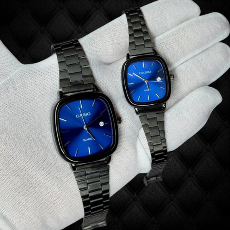 Casio Siyah Vintage Saat Seti Diamond