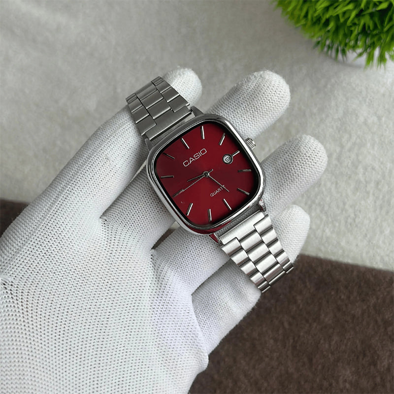 Casio Gri Vintage Saat Cherry Red
