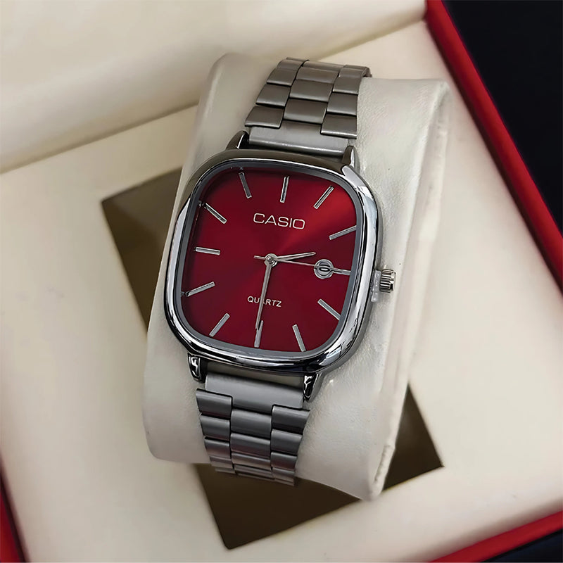Casio Gri Vintage Saat Cherry Red