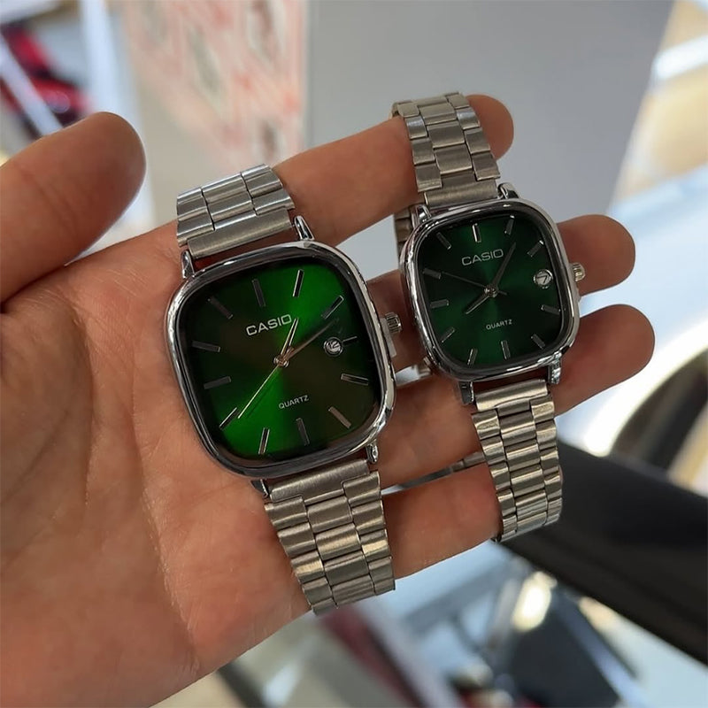 Casio Gri Vintage Saat Seti Diamond